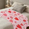 Printed Flannel Blanket, Heart Pattern Series Soft Warm Cozy Throw for Home Dorm Bedroom, Valentine's Gift & Bedroom Decor