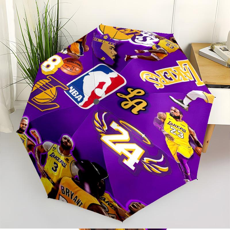 NBA Print Automatic Open Close Umbrella, Portable Foldable Umbrella, for Outdoor Commute Camping Trip, Ideal Birthday Gift