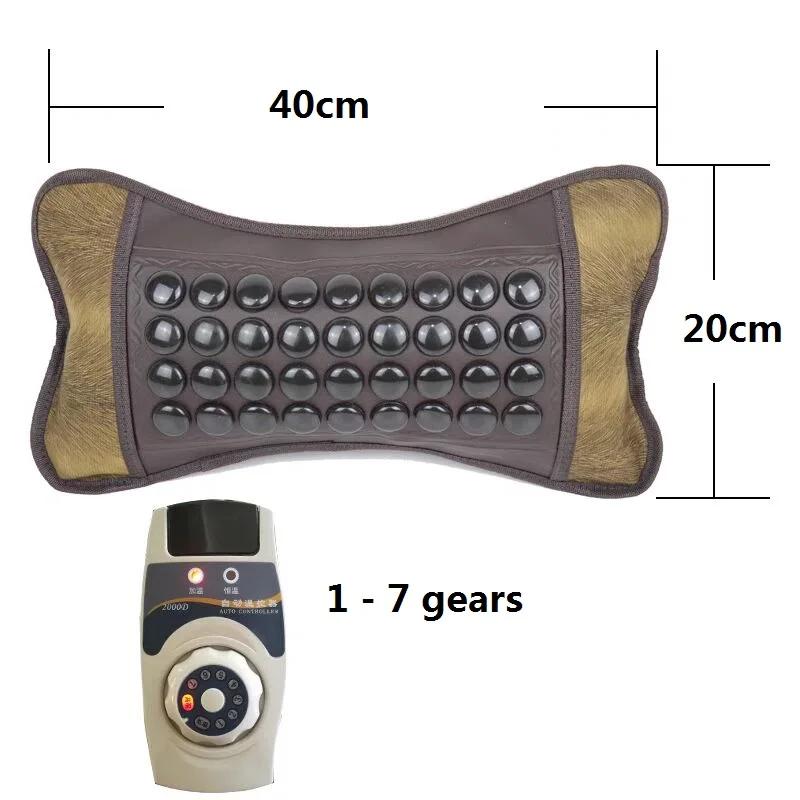 220V Adjustable Temperature Jade Heated Massage Pillow, Memory Cotton Cervical Heating Pillow/Tomalin Bianshi Summer Cool Pillow