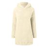 Moda feminina cor sólida com capuz manga comprida vestido de pelúcia solto moletom casual