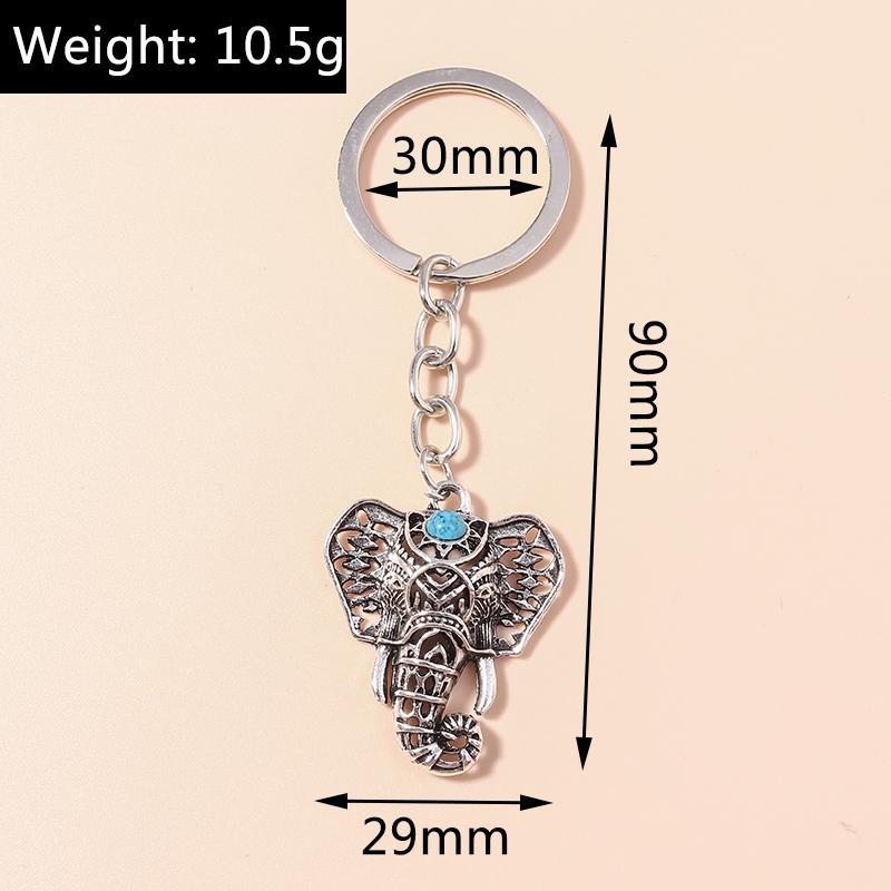 Ethnic Elephant Keychains for Car Key Unique Bohemia Animal Key Rings for Women Men Handbag Accessories DIY Jewelry Gifts
