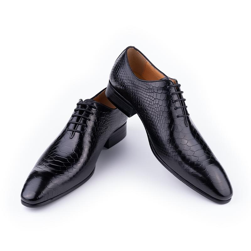 Fashion Luxury Shoes Genuine Leather Men Shoe For Office Dress Suits Oxford Metal Buckle Business Work Black Coffee Lace-up Handmade Man