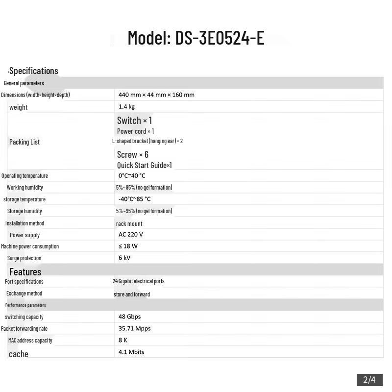 HIKVISION 24-Port Gigabit Unmanaged Ethernet Switch