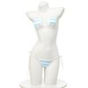 Women's Sexy Patent Leather Striped Bikini Lingerie Set C2114