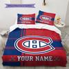 Benutzerdefinierter Name Montreal Canadiens Muster Bettwäsche Bettdecke Set Heimdekoration Geschenk (1 Bettbezug + 2 Kissenbezüge (ohne Füllung))