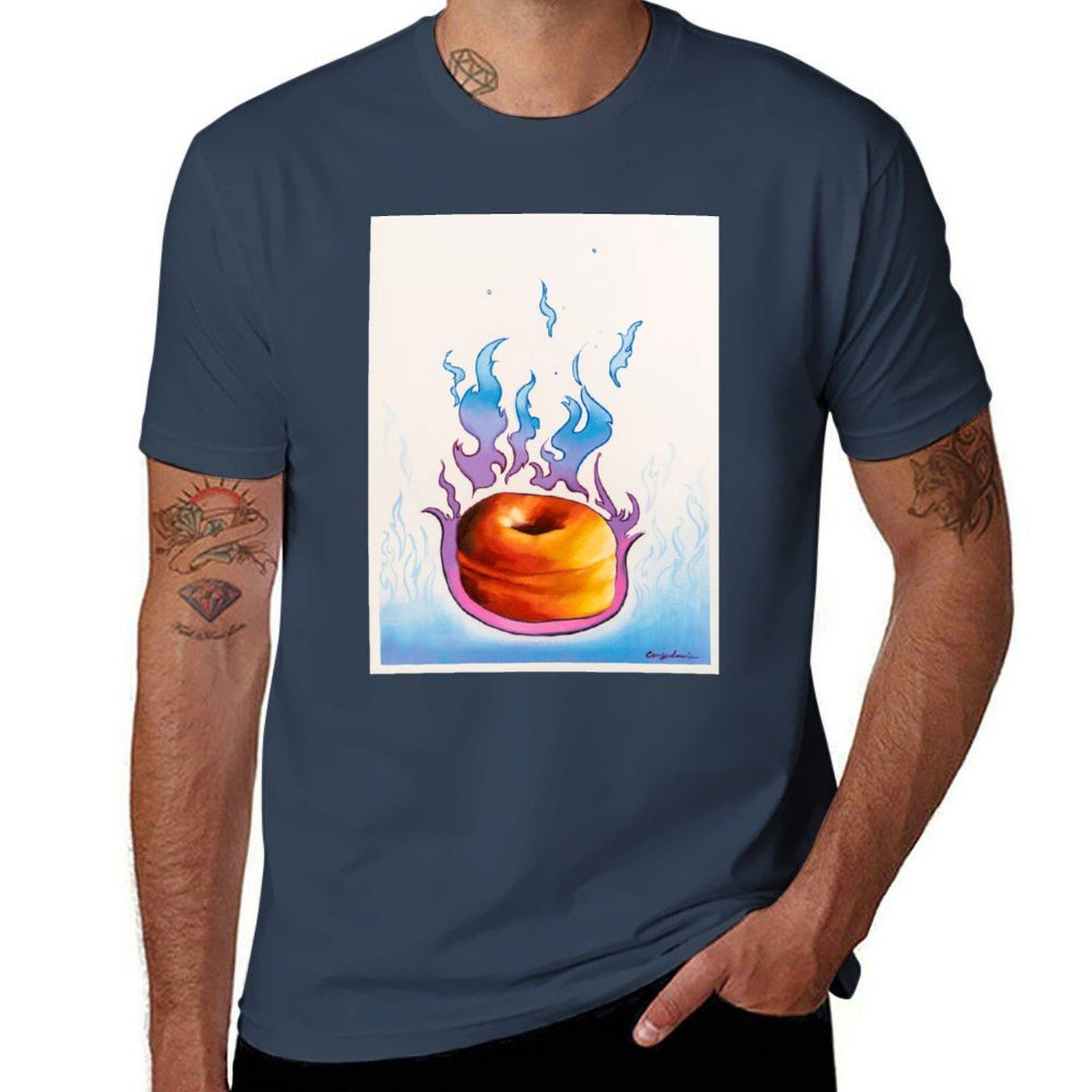 Flaming Donut TShirt Athletic Quick Dry TShirt for Unisex S