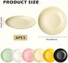 Cat Bowls Set of 6 Ceramic Cat Dishes Colorful Shallow Cat Food Bowl Whisker Fatigue Relief for Kittens Short-Legged Cats 15×15×3cm