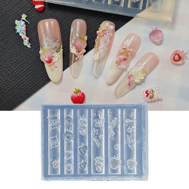 Nail Art Moulds Silicone 3D Template Nail Designing Tool Delicate Shape Silicone Handmade Molds for Manicure Creation