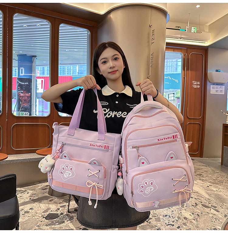 New backpack fashion kitten large capacity shoulder backpack junior high school students backpack high value school bag