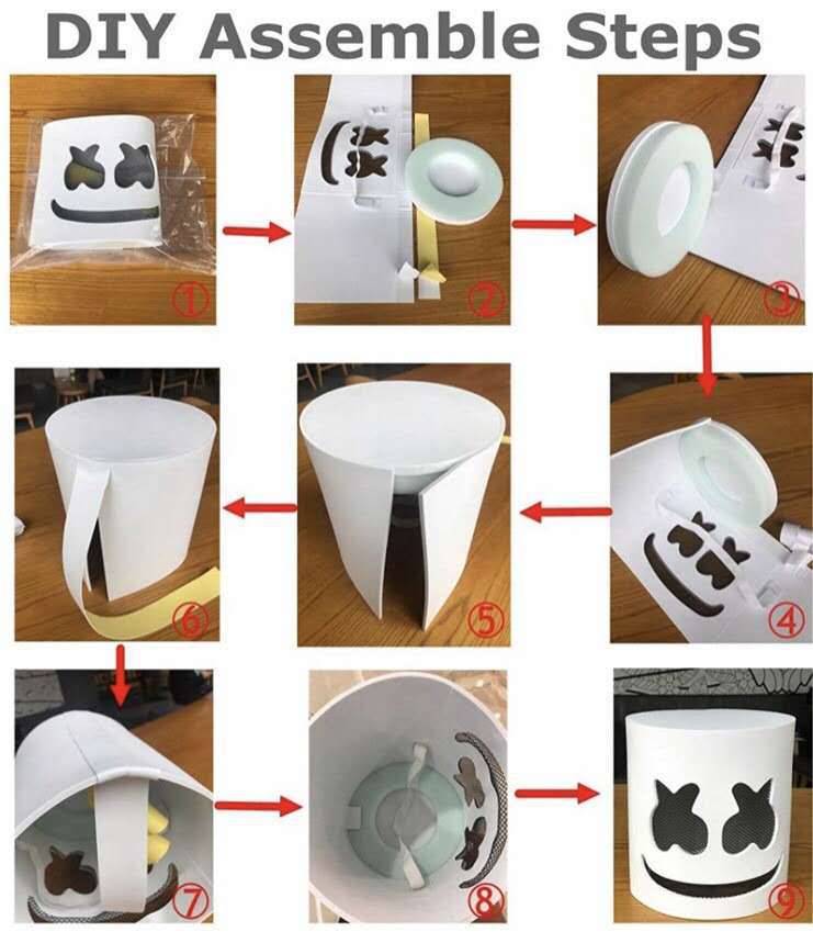 Masca LED Luminoasă la Modă Costume DJ Accesorii Articole Strălucitoare Lumină Neon Mască Marshmallow Pentru Festival de Muzică Club de Noapte Dans