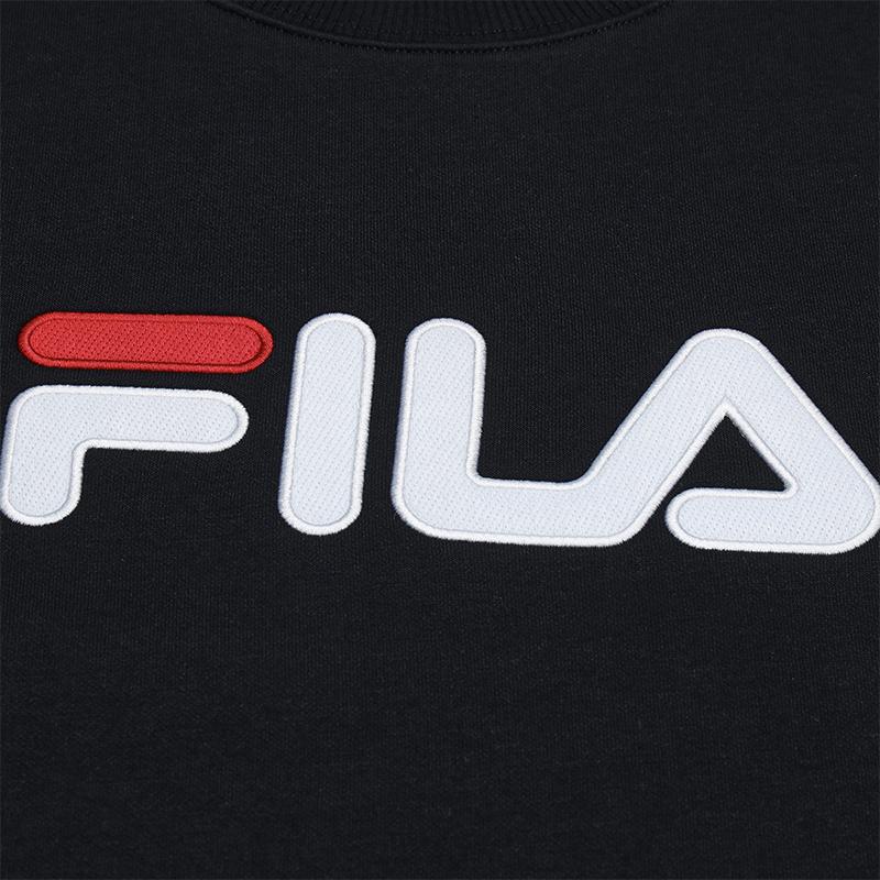 FILA Original Simple Classic Casual Soft Comfortable Loose Pullover Sweatshirt Unisex sweatshirt F51U549202F-BK
