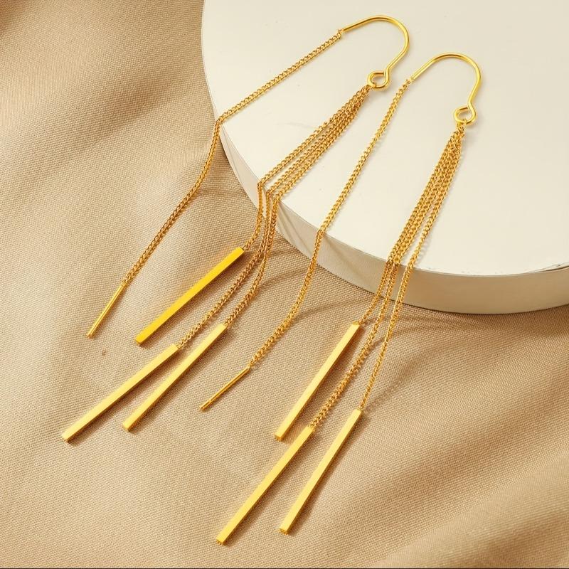 Comfortable Versatile Simple Elegant  Tassel Earrings for Women Daily Wear or Gatherings, Jewelry Accessories