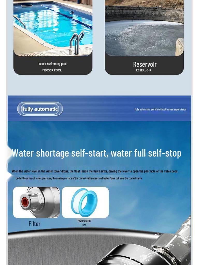 304 Stainless Steel Auto-Stop Water Float Valve for Tank Level Control