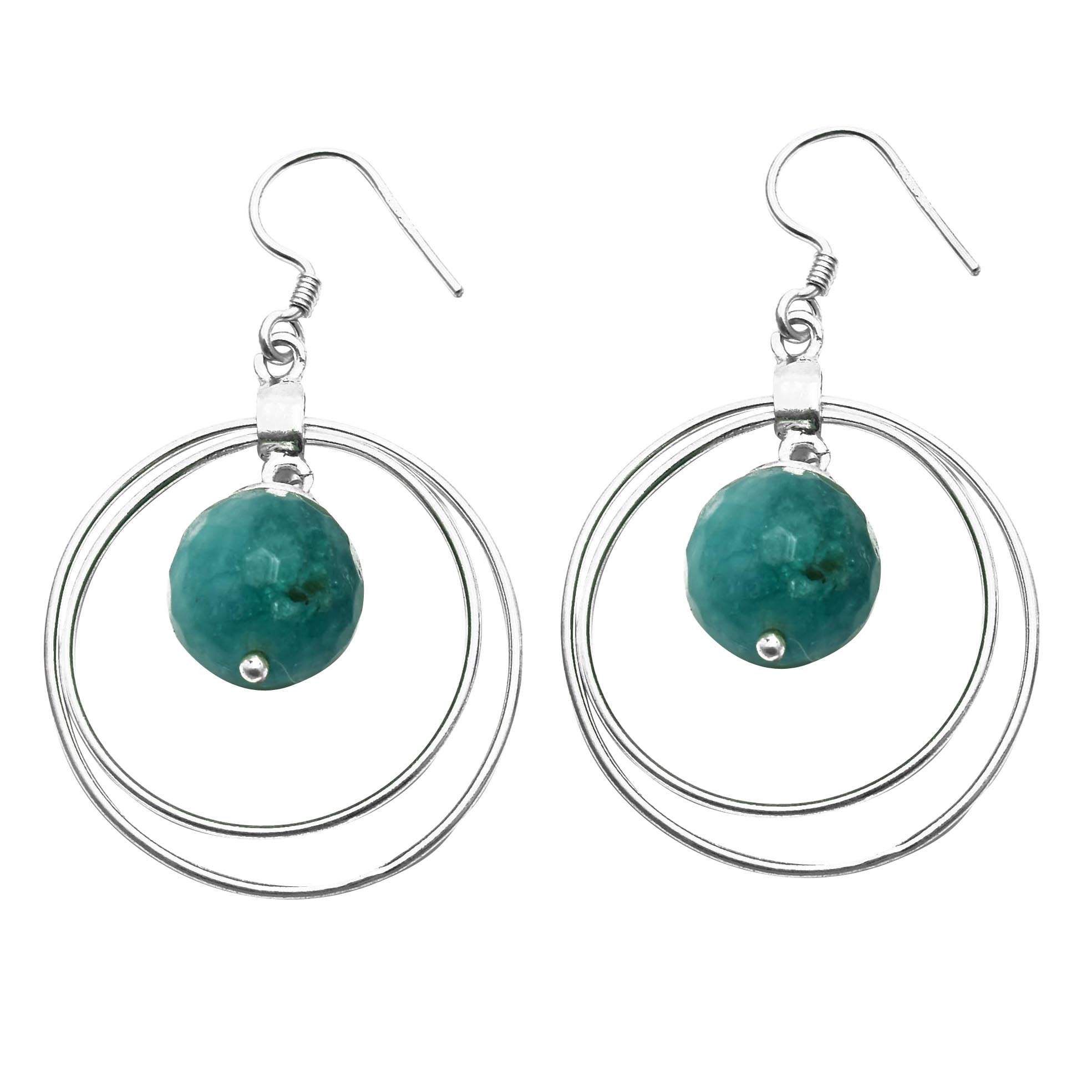 

Emerald Gemstone Earrings Solid 925 Sterling Silver Handmade Earrings Jewelry Gift For Women And Girls E-3304