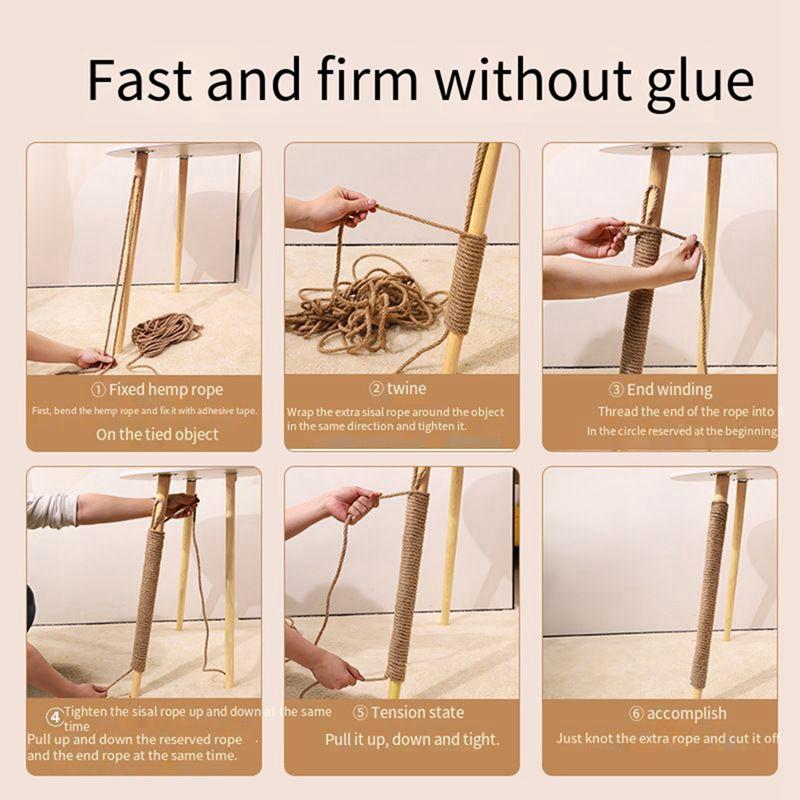 Lano z konopí odolné proti poškrábání kočkami Může vyrobit škrabadlo pro kočky Sisalové lano