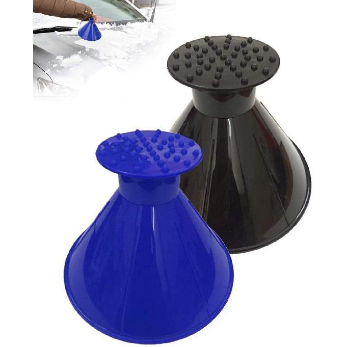 Ice Scraper, 2 Pack Ice Scraper for Car, Magical Round Car Windshield Ice Scraper, Cone-Shaped Ice Scraper with Funnel