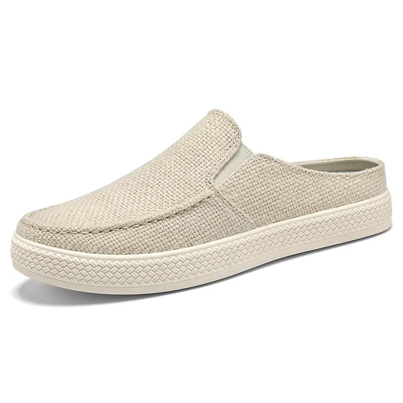 

2025 Men s summer low-top casual slippers comfortable old Beijing cloth shoes versatile single soft-soled breathable board shoes 44