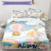 3pcs Custom Name Animals Bedding Set Duvet Cover Closure Includes 1 Duvet Cover & 2 Pillowcases, Soft and Comfortable for All Seasons.