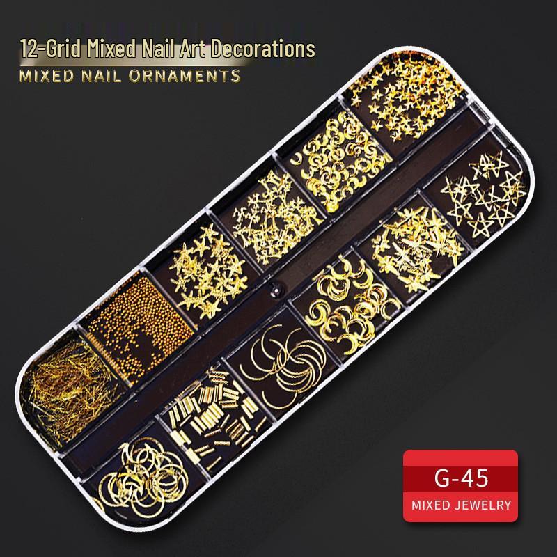 60 Nail Art Accessories: Rhinestones, Pearls, Rivets & Alloy Designs