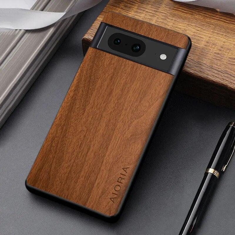 

Чехол для Google Pixel 8 Pro, высококачественный чехол из искусственной кожи с деревянным бамбуковым узором для телефона google Pixel 8 Google Pixel 8 Pro жёлтый