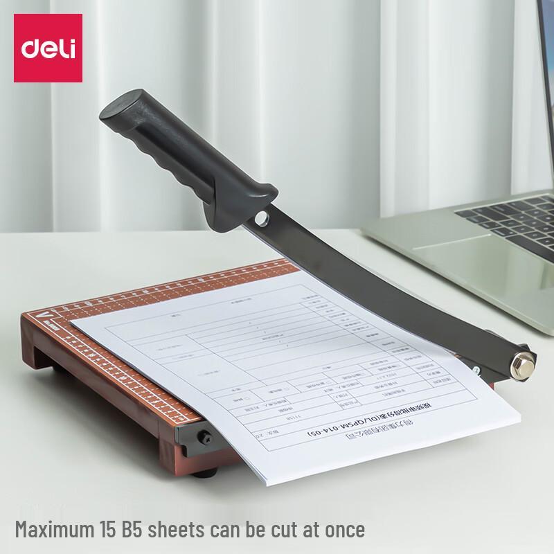 Deli 8005 Wooden Paper Cutter CN plug (adapter included)