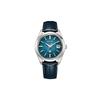 Date Display 100 Meters Waterproof Limited Edition Solar Quartz Genuine Leather Strap Men's Watch Blue Dial AQ4100-14L