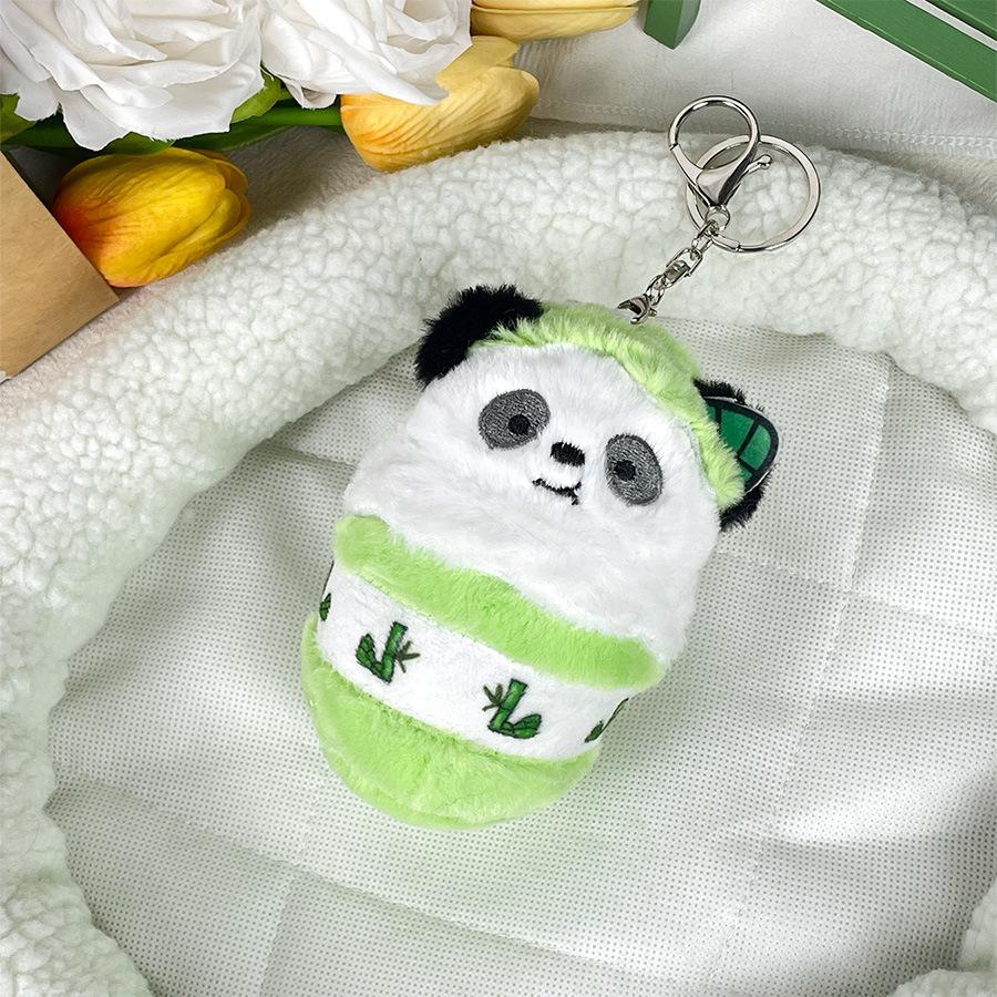 Boutique Plush Cone Giant Panda Doll Pendant Keychain Doll Grab Machine Doll Bag Hanging Ornament Plush Toy
