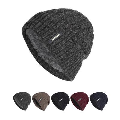 Autumn Winter Velvet Twist Hat Men Ski Cap Skullies Beanies Knitted Hat Women Thermal Windproof Hat Outdoor Running Hiking Hat