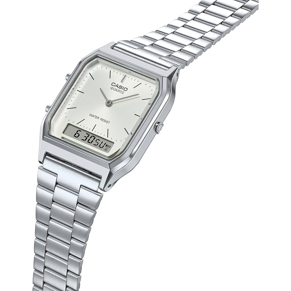 Casio AQ-230A-7A Silver Analog-Digital Watch One Size Silver Bracelet