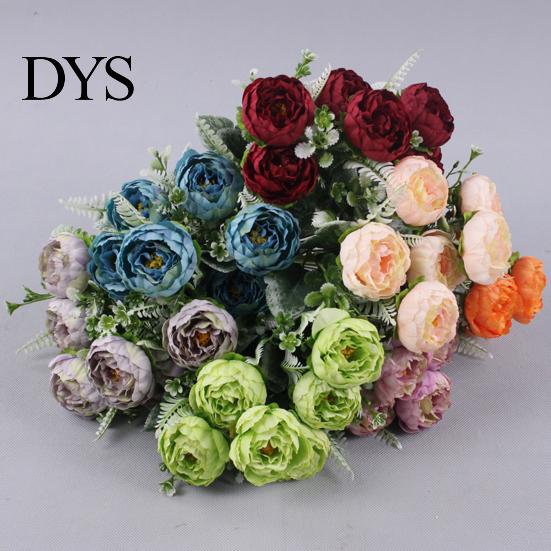 Artificial Flowers 6 Forks Flower No-Fading No Withering Not Need Simulation Plant To Water Realistic Decorative Peony for Wedding Fake