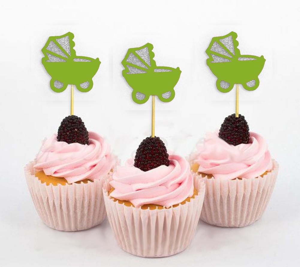Darling Souvenir| Ozdoby na muffiny do kočárku na oslavu narození miminka| Dekorace na dezert - sada