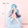 The Hatsune Miku Action Figure Anime Figure Pink Sakura Sitting Position PVC  Model Toy Decoration Collect Gifts