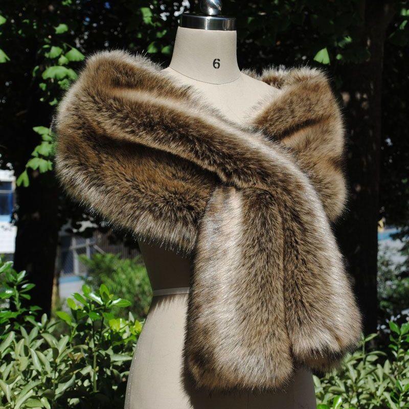 Autumn Winter New Sexy Fashion Women Casual Faux Fur Keep Warm Party Evening Bride Cape Scarf Shawl Clothes Autumn Winter Clothes