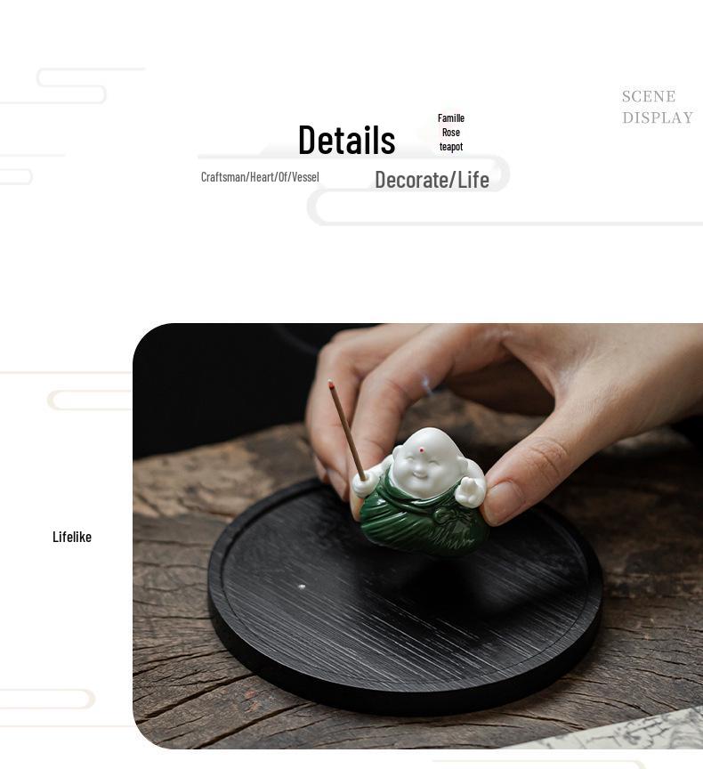Creative Zongzi Ceramic Incense Holder - Indoor Incense Burner and Dragon Boat Festival Ornament Souvenir.
