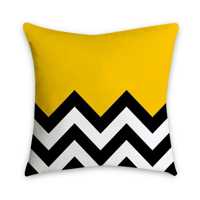 Sandstone Simple Yellow Pillow Geometric Pillow Case Plush Car Living Room Sofa Pillow Nordic
