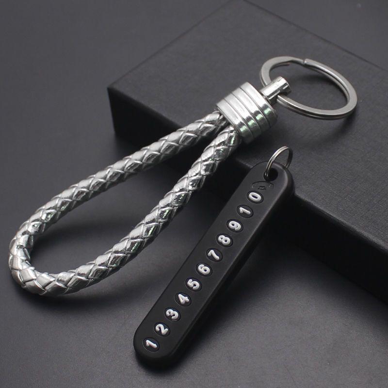 Handmade Braided Leather Car Keychain: PU Leather Pendant for Men & Women