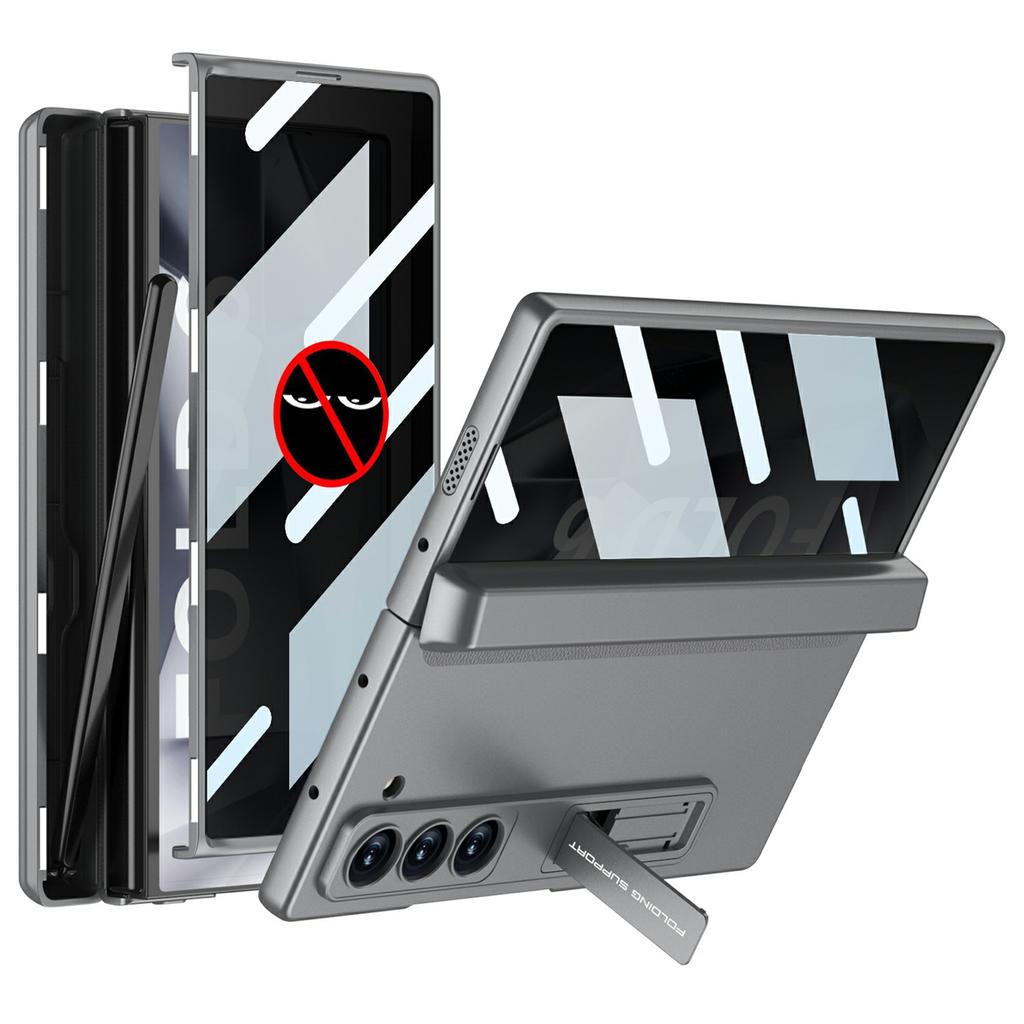 GKK For Samsung Galaxy Z Fold6 5G Case with Privacy Screen Film,Pencil Slot Magnetic Hinge Hard PC Phone Cover