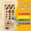 Montessori Wooden Toddler/Baby Busy Board with 8 LED Light Switches, Sensory Toy, Travel Toy for Babies and Toddlers Ages 1+