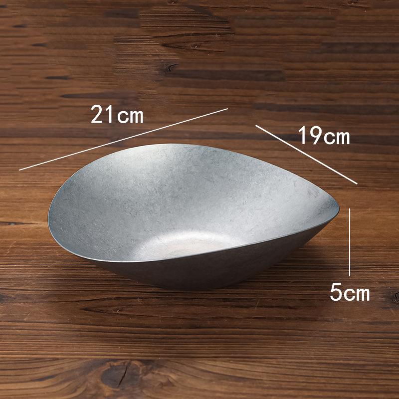 Irregular Stainless Steel Meal Plate Snack Spaghetti Barbecue Plate Western Food Plates French Restaurant Bone Dish Tableware