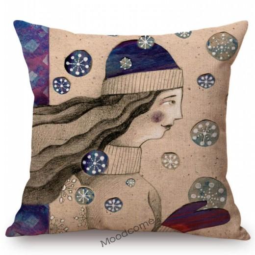 Modern Art Abstract Elegant Lady Hand Writting Sketch Cotton Linen Sofa Throw Pillow Case Nordic Lovely Girl Chair Cushion Cover