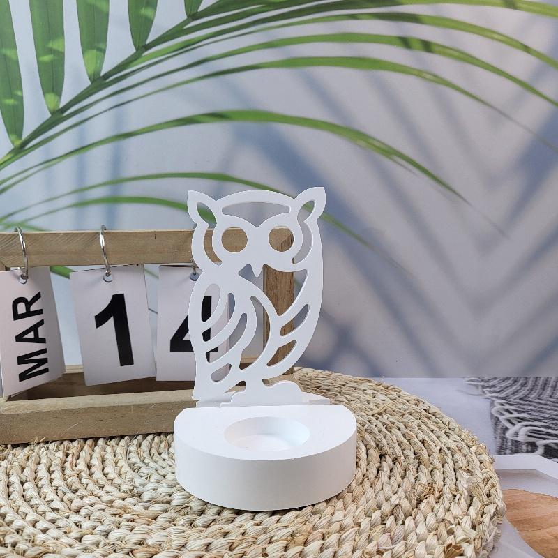 Hollow Owl Insert Gypsum Mold Diy Silicone Mold Candle Holder Home Decoration