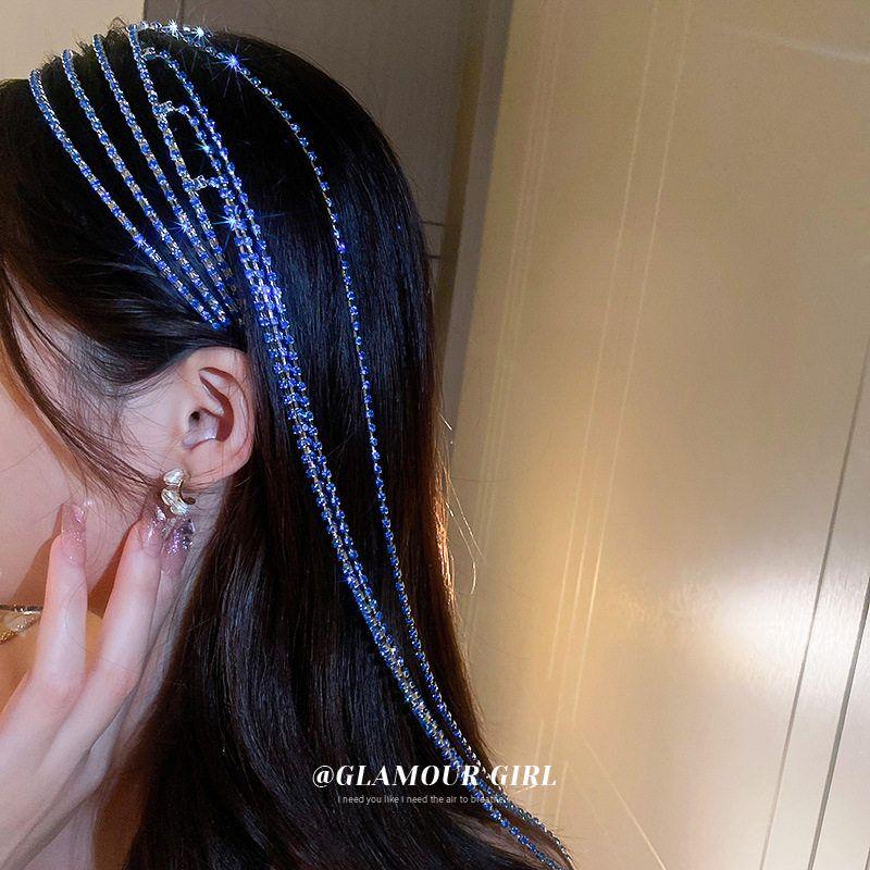 Exaggerated Court Style Elegant Graceful Rhinestone Chain Hairband