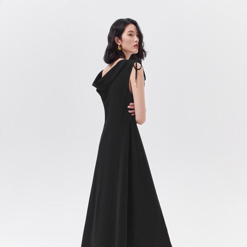 VEROMODA Shoulder Drawstring Cowl Neck Midi Dress