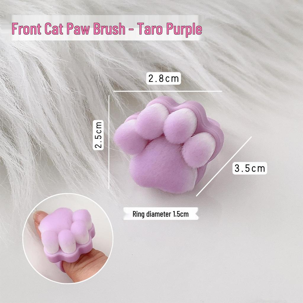 Cat Paw Pre-treatment Manicure Brush with Rear Edge Ring & Fine Soft Bristles for Dust Cleaning