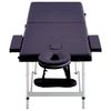 VidaXL Table de massage pliable 2 zones Aluminium Violet 110195