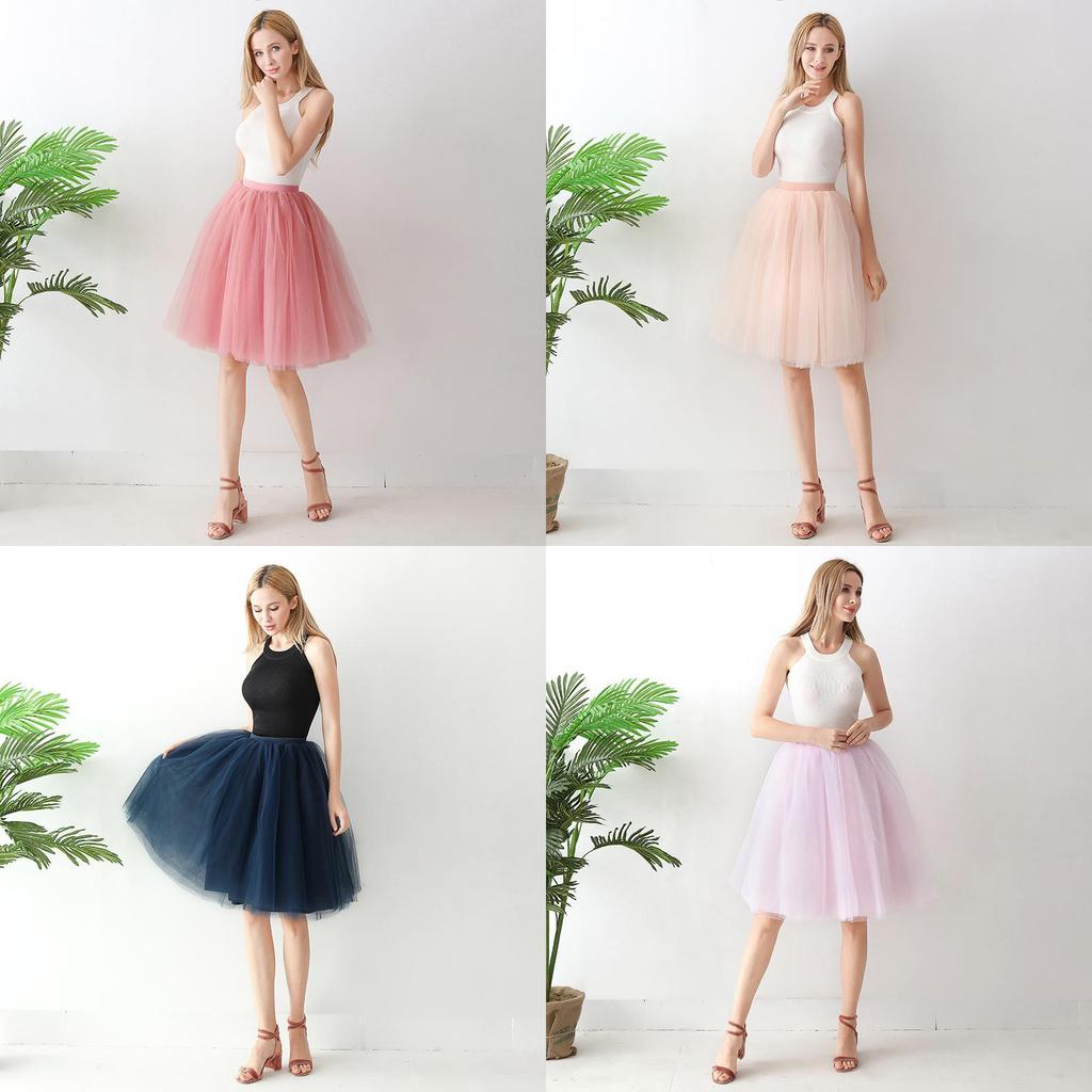 Gothic Tulle Skirt For Women With High Elastic Waist And Puff Design For Streetwear Style