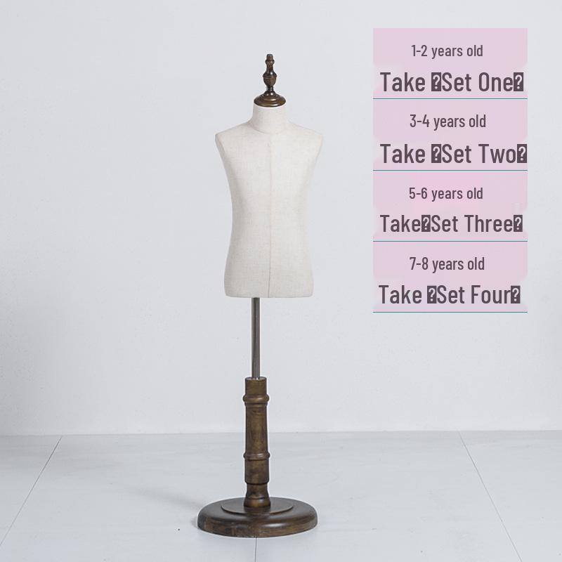 Child Mannequin Display Stand: Solid Wood & Fabric for Toddler Clothing