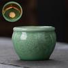 Dehua Celadon Gold & Silver Lotus Teacup