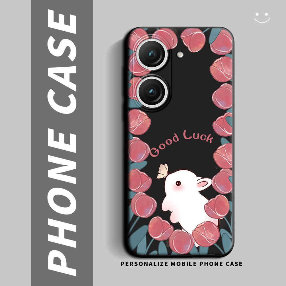 For Asus Zenfone 9 (AI2202) Case Cartoon Cute Cat Flower Shockproof Silicone Soft Phone Case For Zenfone 10 (AI2302) Back Cover
