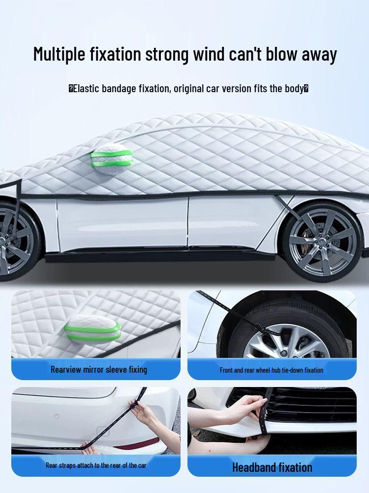 Zesílený univerzální kryt na auto: Ochrana proti krupobití, slunci, horku a dešti Sluneční clona